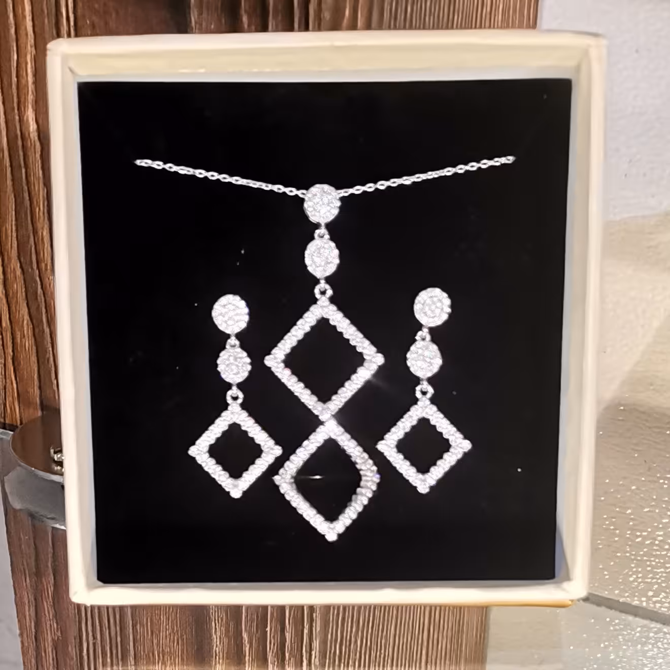 نیم ست نقره لوزی