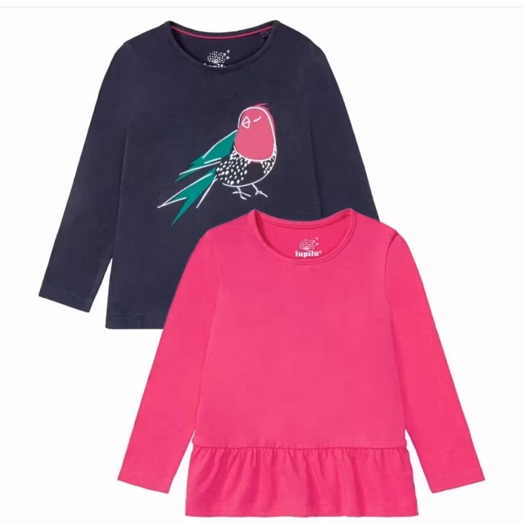 پک دو عددی بلوز دخترانه نخی لوپیلو سایز 2 تا 4 سال