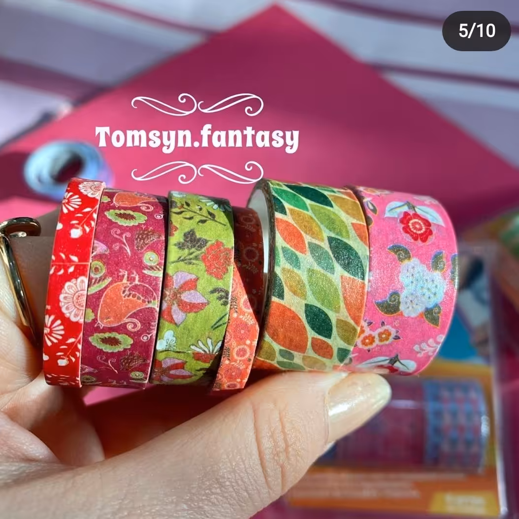 پک 6 عددی چسب واشی نواری مدل گل گلی بولت ژورنال فانتزی وارداتی و باکیفیت