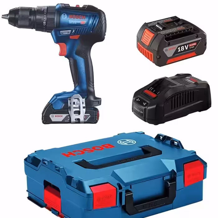 دریل شارژی چکشی بوش مدل GSB 18 V-50 باتری 5 آمپر (موتور براشلس تسلای آمریکا)