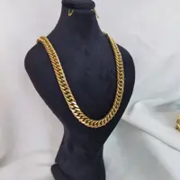 نیم ست دستبند و گردنبند مردانه کارتیه دوبل جنس استیل رنگ ثابت سایز نه 
