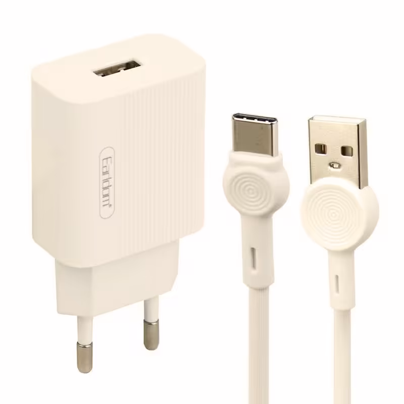 شارژر گوشی ارلدام earldom es-201 فست شارژ به همراه کابل تایپ سی کیفیت عالی