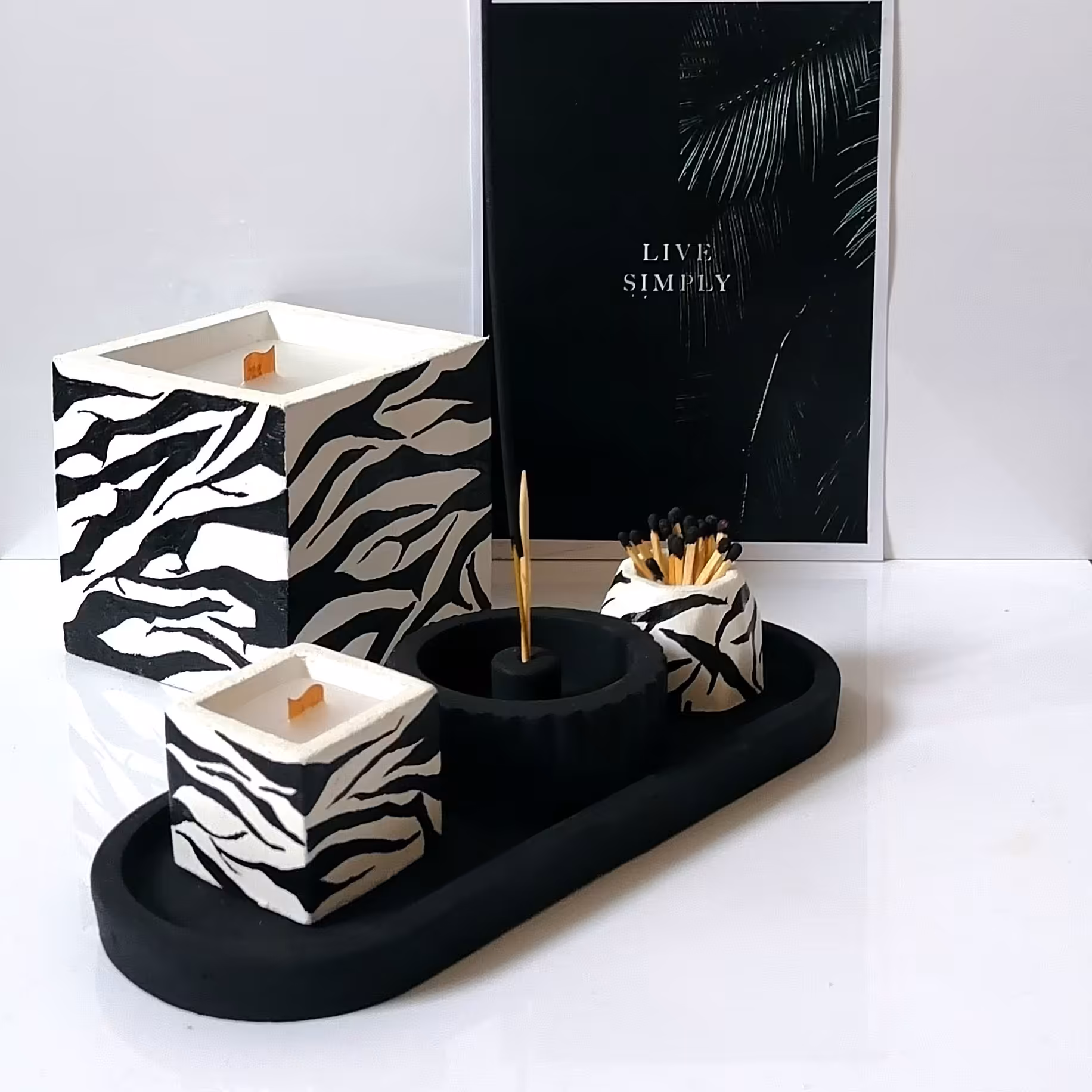 ست 4تکه، سینی، جاعودی، جاشمعی، جاکبریتی بتنی