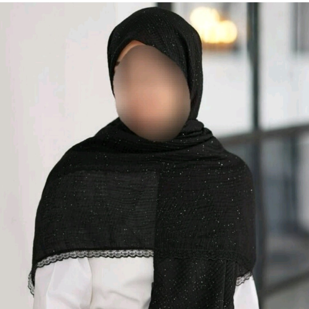روسری پلیسه اکلیلی دانتل دار