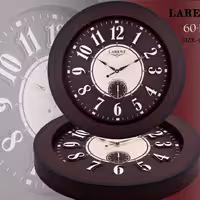 ساعت دو زمانه لارنت 6010  عرض 60 بدنه پلاستیک  رنگ قهوه ای  موتور درجه یک دوسال گارانتی موتور 