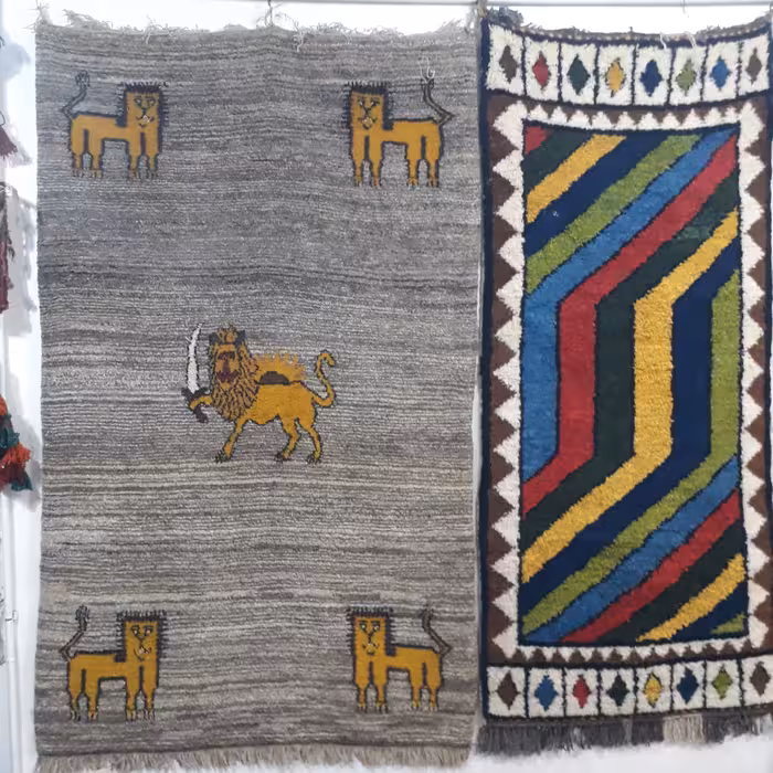 گبه دستبافت تمام پشم بومی دستریس با رنگرزی کاملا گیاهی و طبیعی با بهترین مواد 