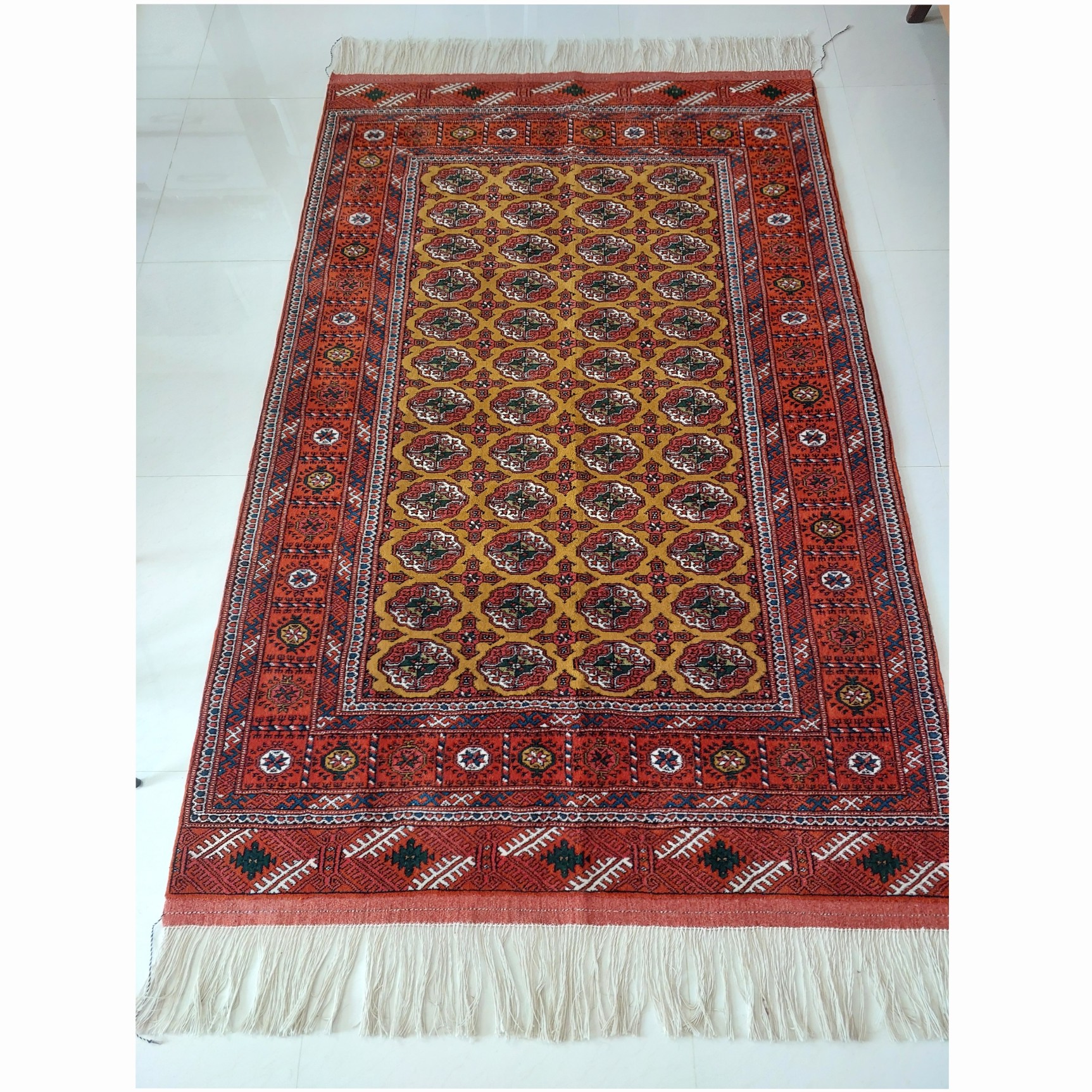 قالیچه دستبافت اعلا ترکمنصحرا سایز 130 در 210