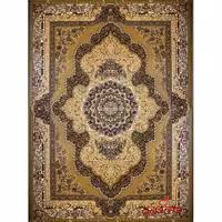 فرش ماشینی شاهکار صفویه 4717 قهوه ای روشن