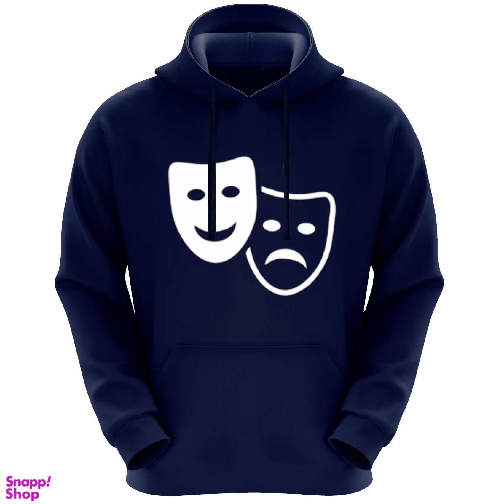 هودی پسرانه مدل شاد و غمگین F76 رنگ سرمه ای