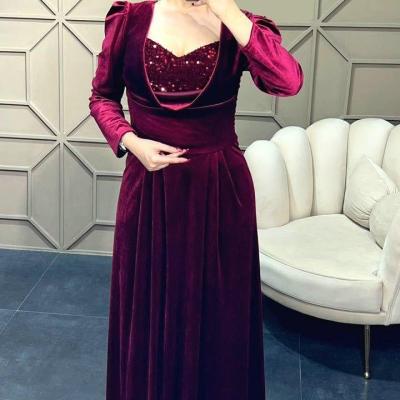ماکسی مجلسی مخمل مدل دلارام - کد 2503