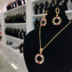 نیمست نگین جواهری هفت رنگ ترند ، نیم ست رنگ ژوپینگ