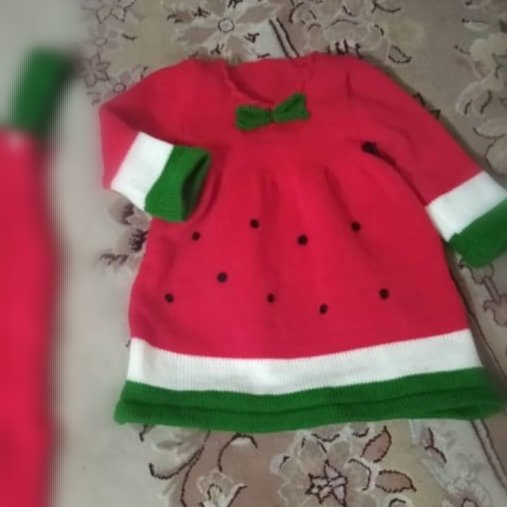 پیراهن یلدایی بافت سایز 1، 2 و 3سال