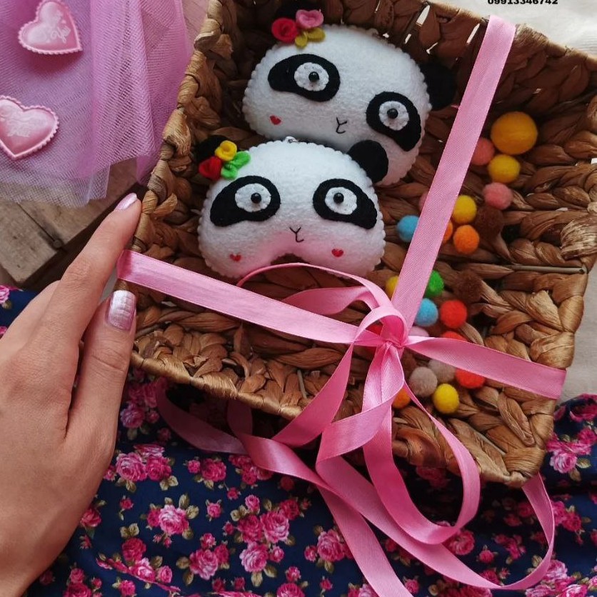 جاکلیدی نمدی طرح پاندا عروسک نمدی دلا دالز