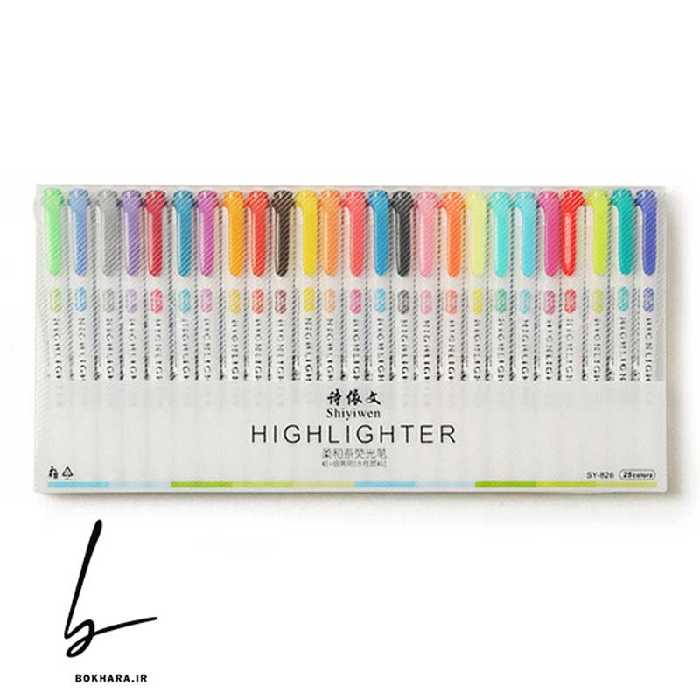 ست هایلایتر 25 رنگ دو سر SHIYIWEN طرح میلدلاینر