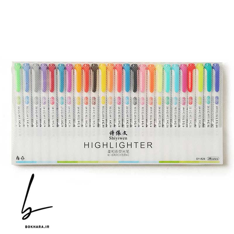 ست هایلایتر 25 رنگ دو سر SHIYIWEN طرح میلدلاینر