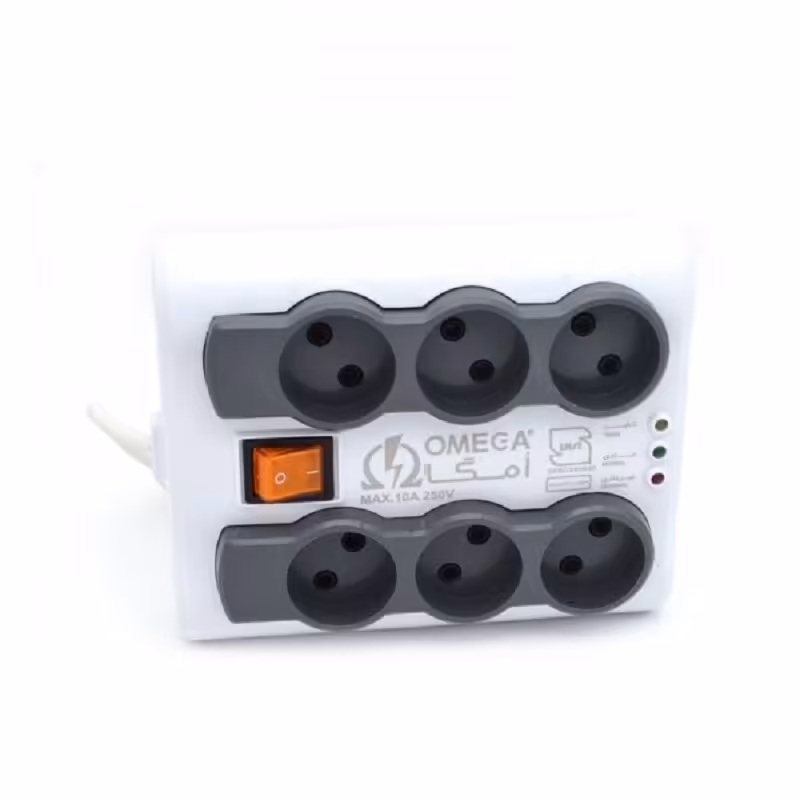 محافظ برق  6 خانه 1.5 متری امگا  P6000  