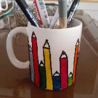 جامدادی فانتزی طرح مداد رنگی 