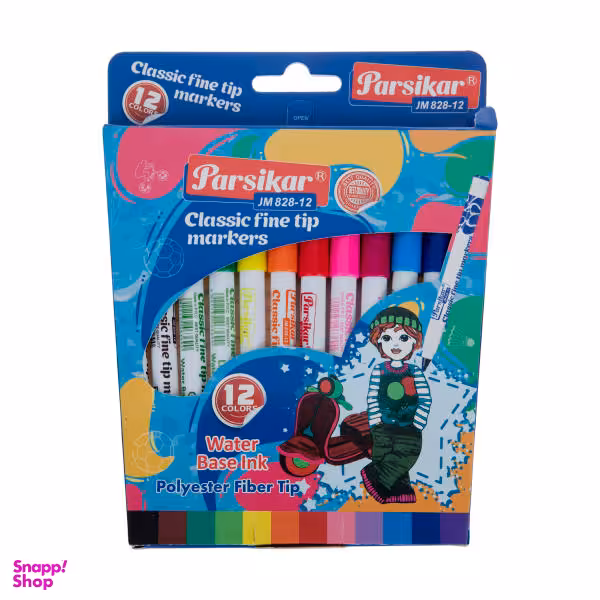 ماژیک 12 رنگ پارسیکار مدل JM 828-12