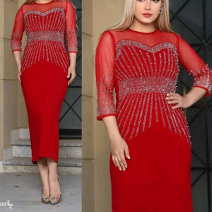 پیراهن مهمانی زنانه ساتن مدل ماکسی شیک مجلسی مهسان 67757