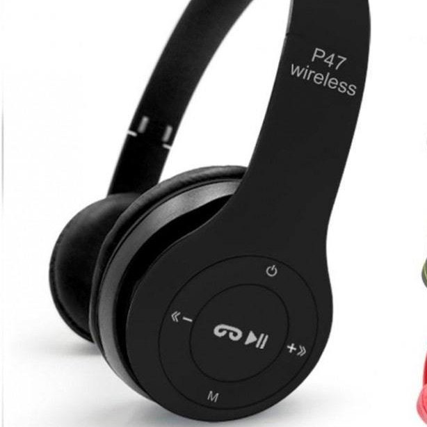 هدفون بلوتوثی P47 اصلی ترین و بالاترین کیفیت بازار به رنگ مشکی با صدای فول HD کیفیت بالا  اورجینال واقعی و ارسال رایگان