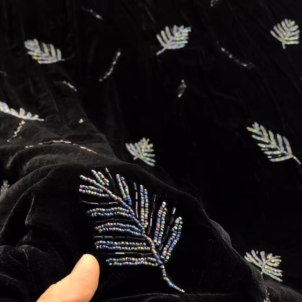 پارچه مخمل ملیله دوزی اصل