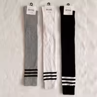 پک 3 تایی جوراب طرح 3خط ساق بلند بالازانو فری سایز