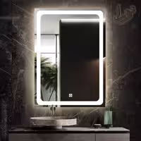 آینه بک لایت نورا . مستطیلی . طرح تک خط .  مجهز به سنسور لمسی 12 ولت . سایز 40 در 60