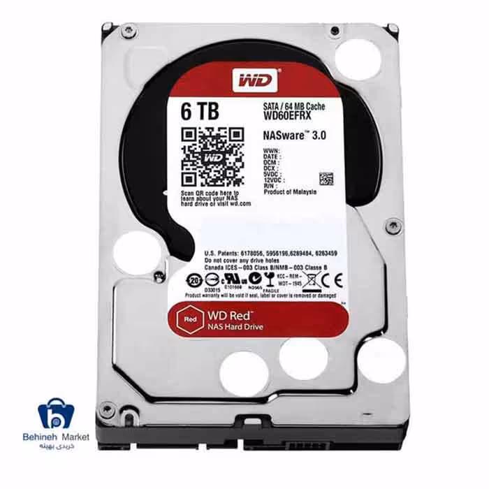 هارد اینترنال وسترن دیجیتال مدل Red ظرفیت 6 ترابایت