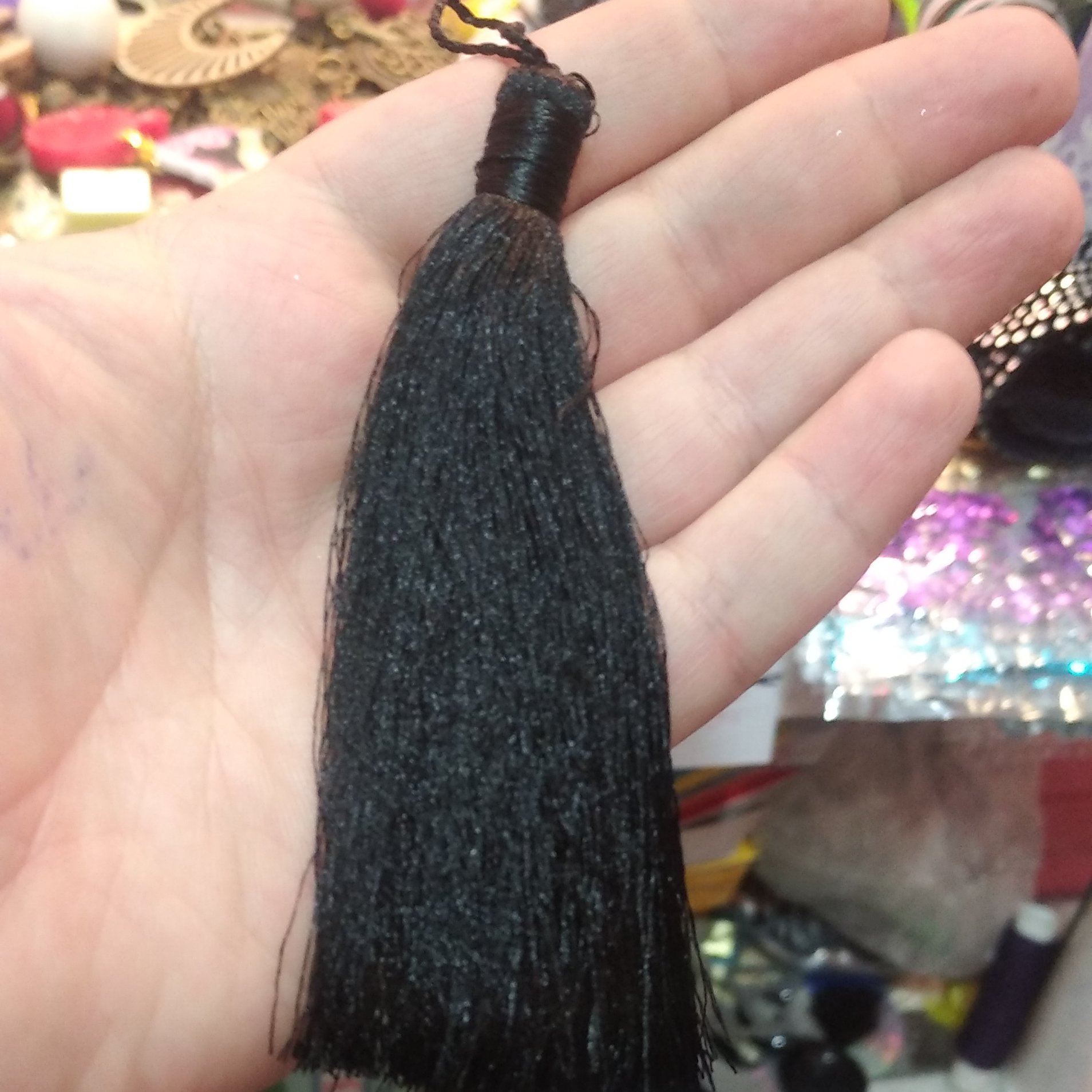 منگوله ابریشمی مشکی توپر 