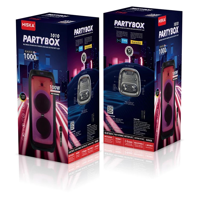 اسپیکر بلوتوثی قابل حمل هیسکا مدل PARTY BOX 1010 ( حتما موجودی بگیرید )( قابل تخفیف )