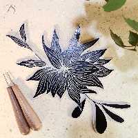 کلیشه چاپ گل نیلوفر(قابلیت چاپ روی پارچه، کاغذ و دیوار