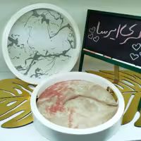 سینی دسته دار مرمری گرد 