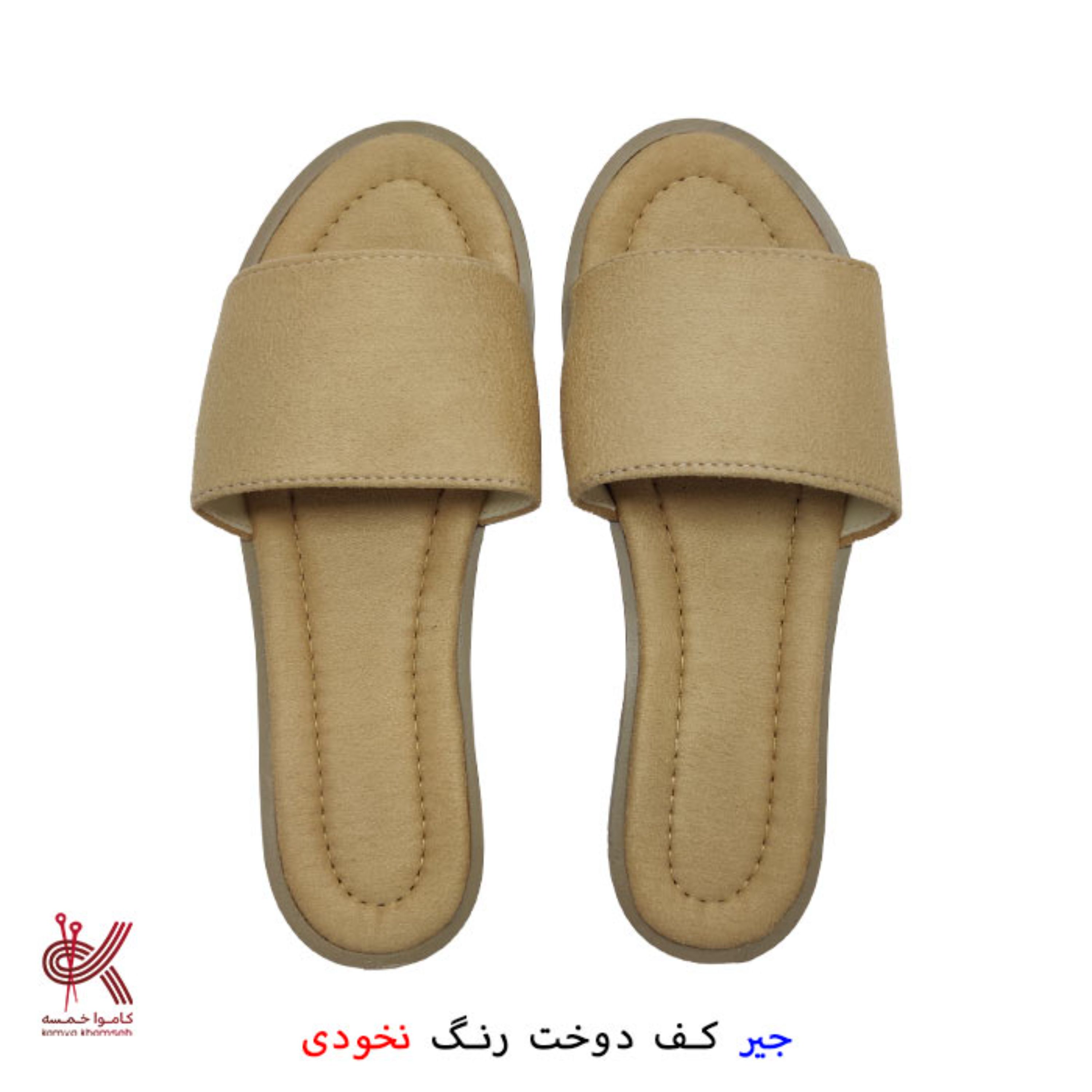 صندل جیر زنانه نخودی خام مناسب برای تزئین با مکرومه