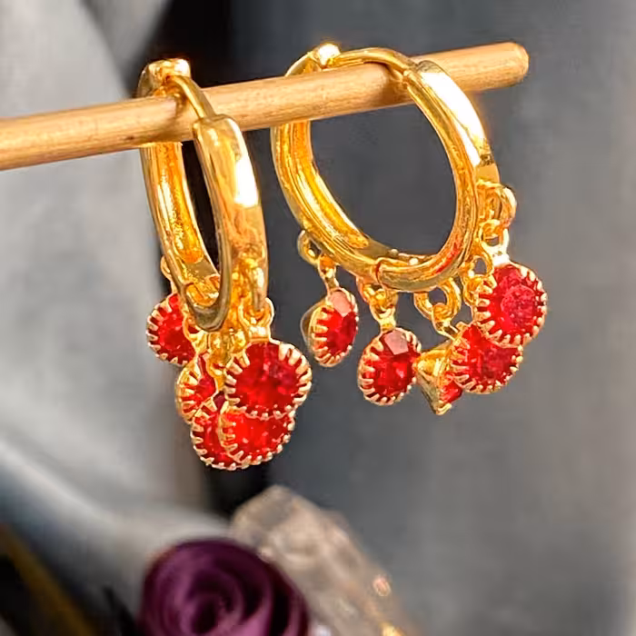  گوشواره مجلسی گوشواره دخترانه اکسسوری زنانه خاص برای کادو تولد زیورالات ضد حساسیت و فاقد نیکل