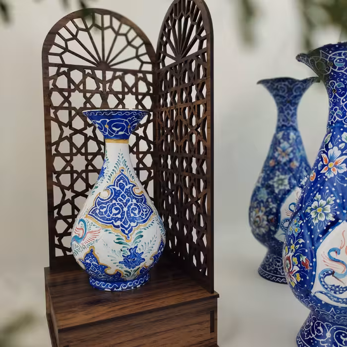 جا کلیدی ب همراه گلدان مینا کاری 