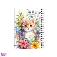 دفترچه یادداشت بامبیلیپ مدل گربه و گلهای آبرنگی کد 7651892