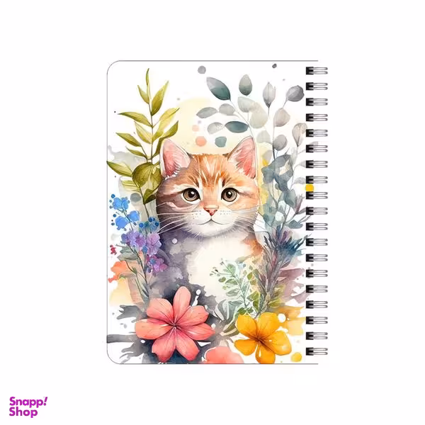 دفترچه یادداشت بامبیلیپ مدل گربه و گلهای آبرنگی کد 7651892