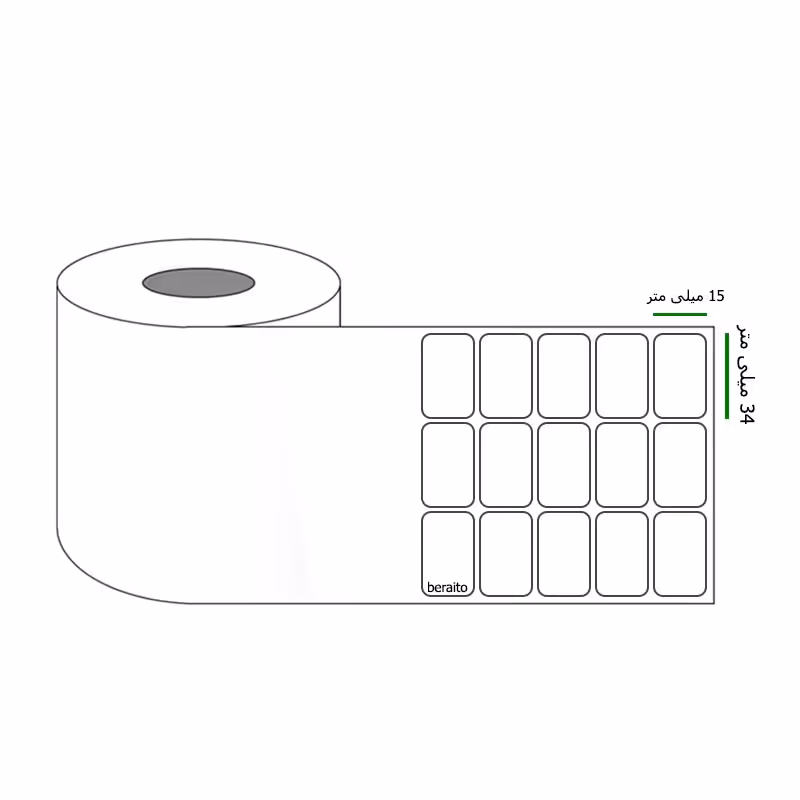 خرید برچسب پرینتر لیبل زن ابعاد 34 × 15 میلی متر رول 6000 عددی