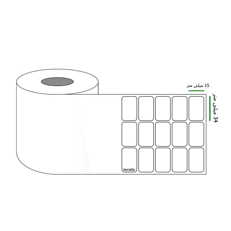 خرید برچسب پرینتر لیبل زن ابعاد 34 × 15 میلی متر رول 6000 عددی