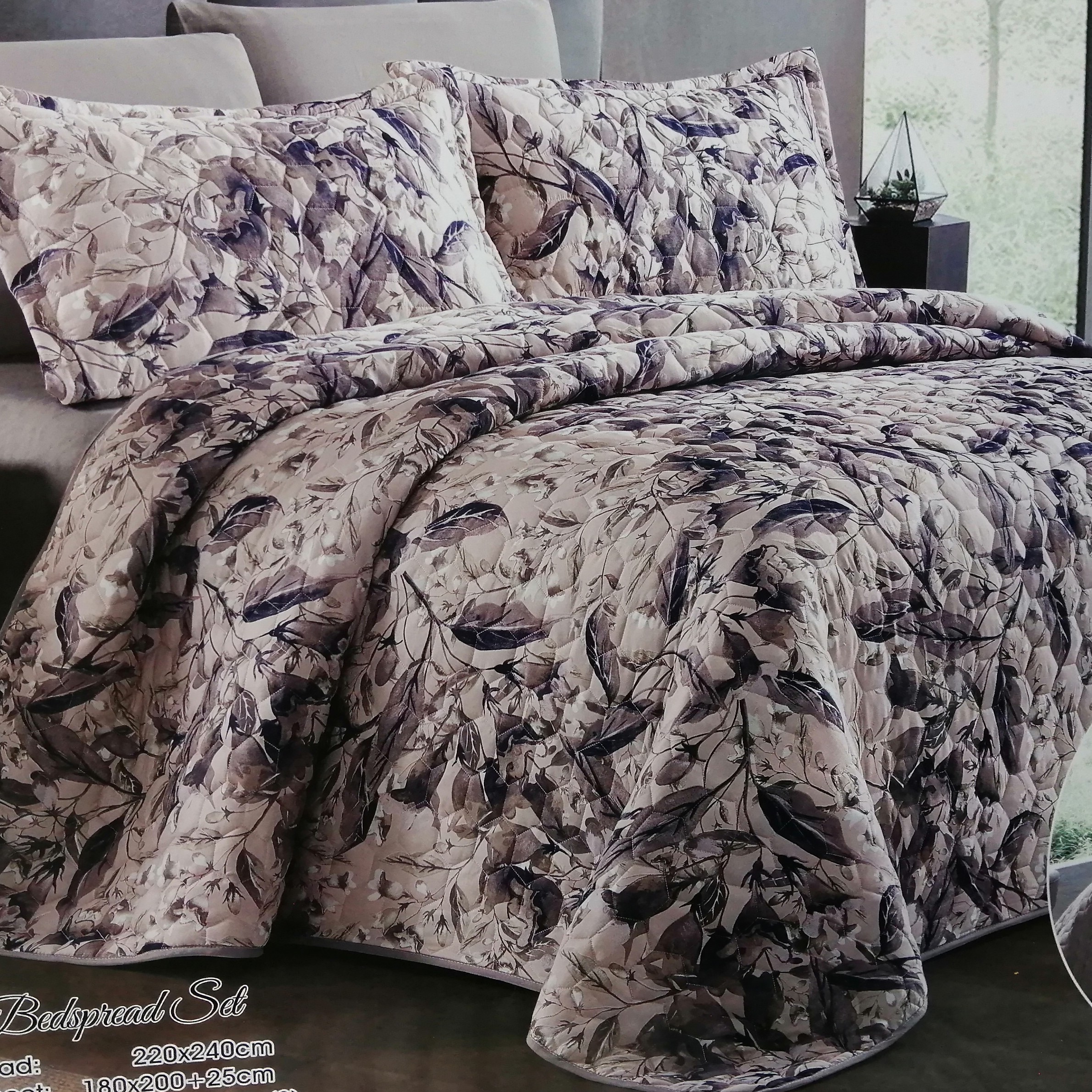 روتختی دونفره جدید پنبه دوزی خارجی جنس نخی دورو یک طرف تکرنگ یک طرف گل دار 6تیکه در 20 رنگ 