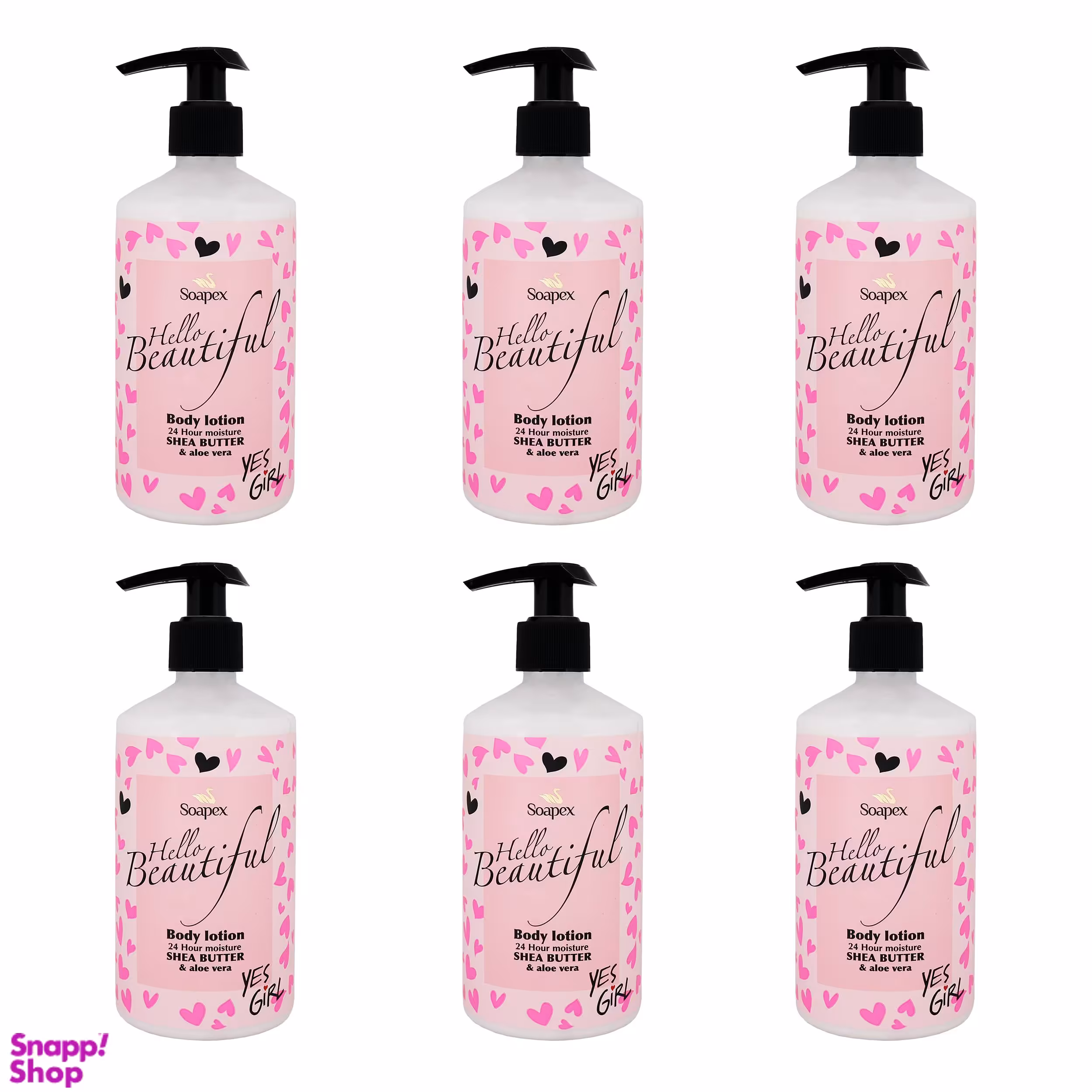 لوسیون بدن سوپکس مدل Shea butter وAloe vera حجم 350 میلی‌لیتر بسته 6 عددی