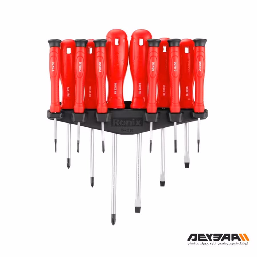 مجموعه 12 عددی پیچ گوشتی و پیچ گوشتی ساعتی رونیکس مدل RH-2728