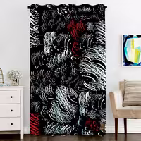 پرده پنجره مخمل پانچ نستعلیق سایز 138 در 270 مدل C6-403 شرکت رنس