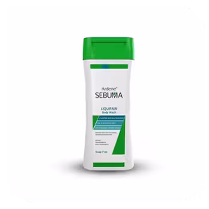 مایع شوینده غیر صابونی Liquipain آردن سبوما مناسب پوست بدن چرب و دارای آکنه2