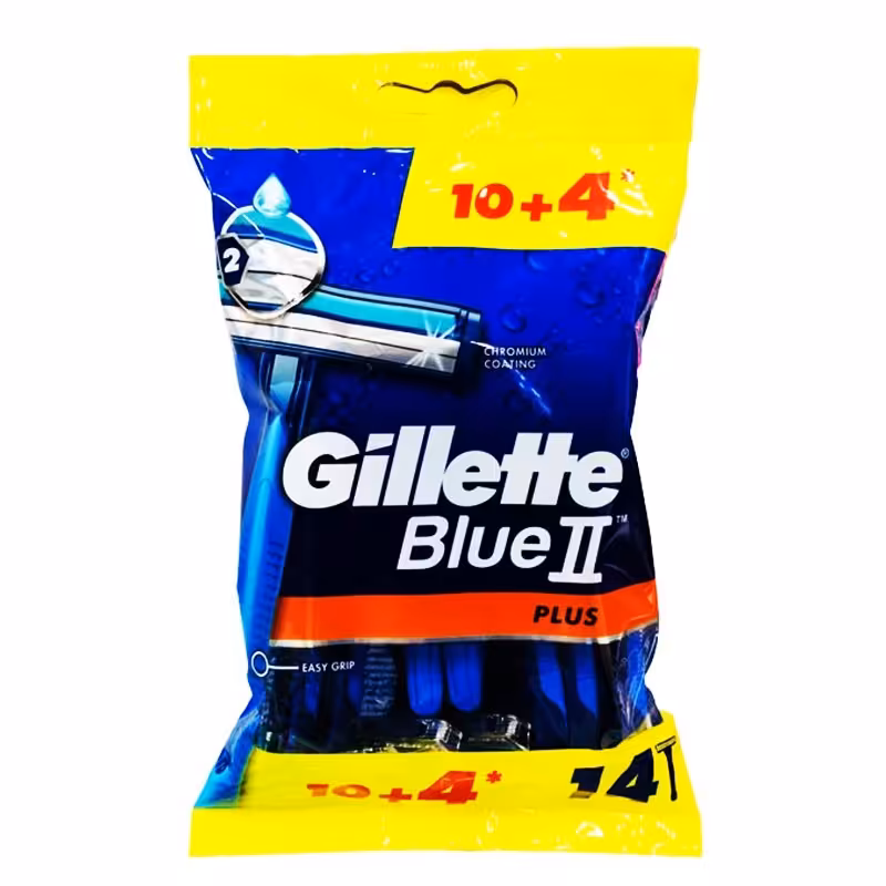 خود تراش ژیلت مدل Blue 2 Plus بسته 14 عددی با ضمانت تاریخ تولید(2024.1.8)دارای ضمانت اصالت کالا