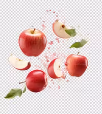 عکس PNG تکه های سیب قرمز | گرافیک با طعم تربچه
