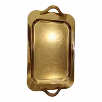 سینی استیل مستطیل کوچک طلایی (pvd) ضمانت تغییر رنگ