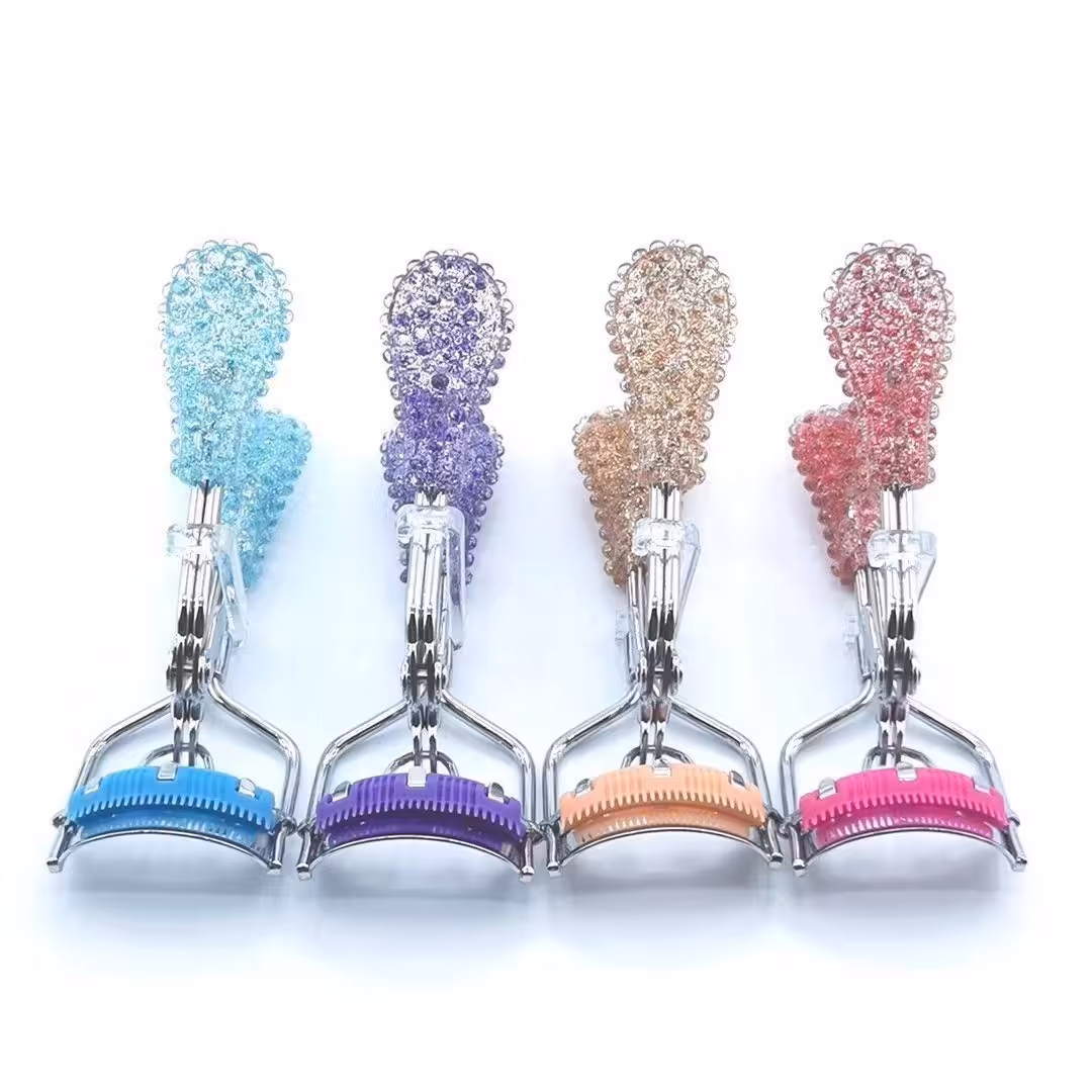 فرمژه برس دار استیل نگین دار دسته هلوگرامی

