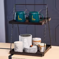 استند دو طبقه مربع مشکی