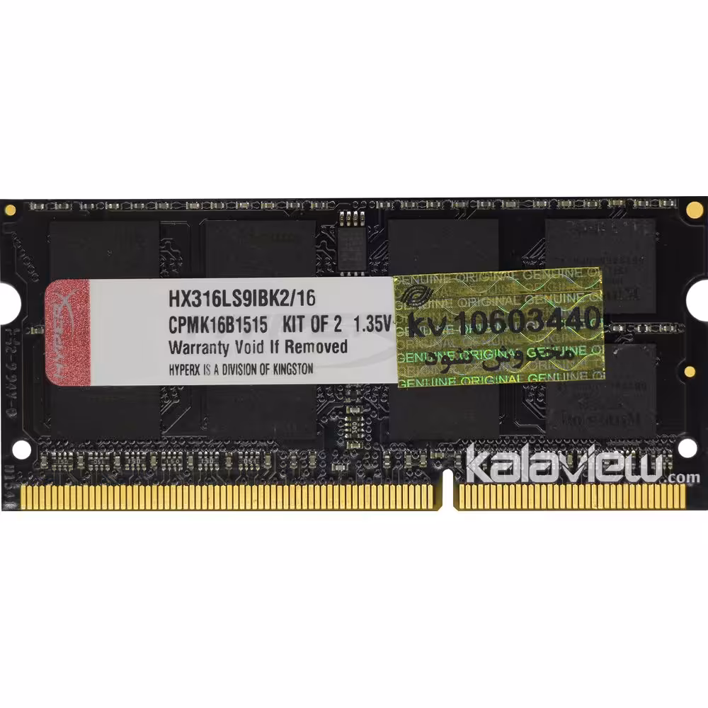 رم لپ تاپ هایپرایکس 8GB مدل DDR3L باس 1600MHZ-12800 چین HX316LS9IBK2-16 تایمینگ CL9